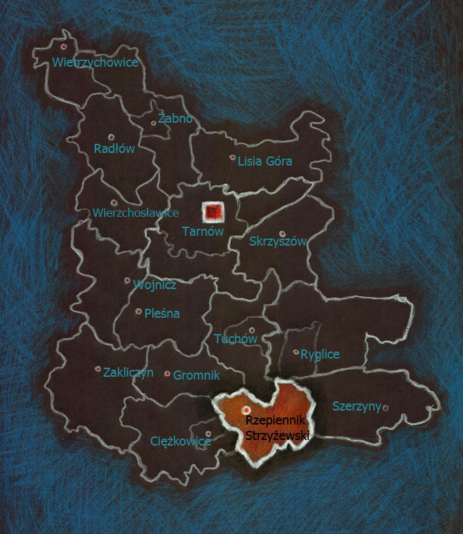 Gmina Rzepiennik Strzyżewski w powiecie tarnowskim - mapa