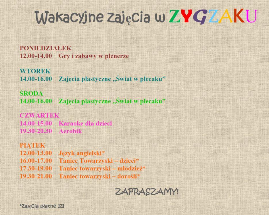 Zapraszamy na wakacyjne zajęcia do świetlic GOK na terenie gminy