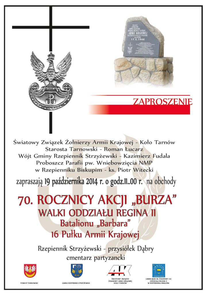 Dąbry – 70. rocznica akcji Burza w Rzepienniku Strzyżewskim