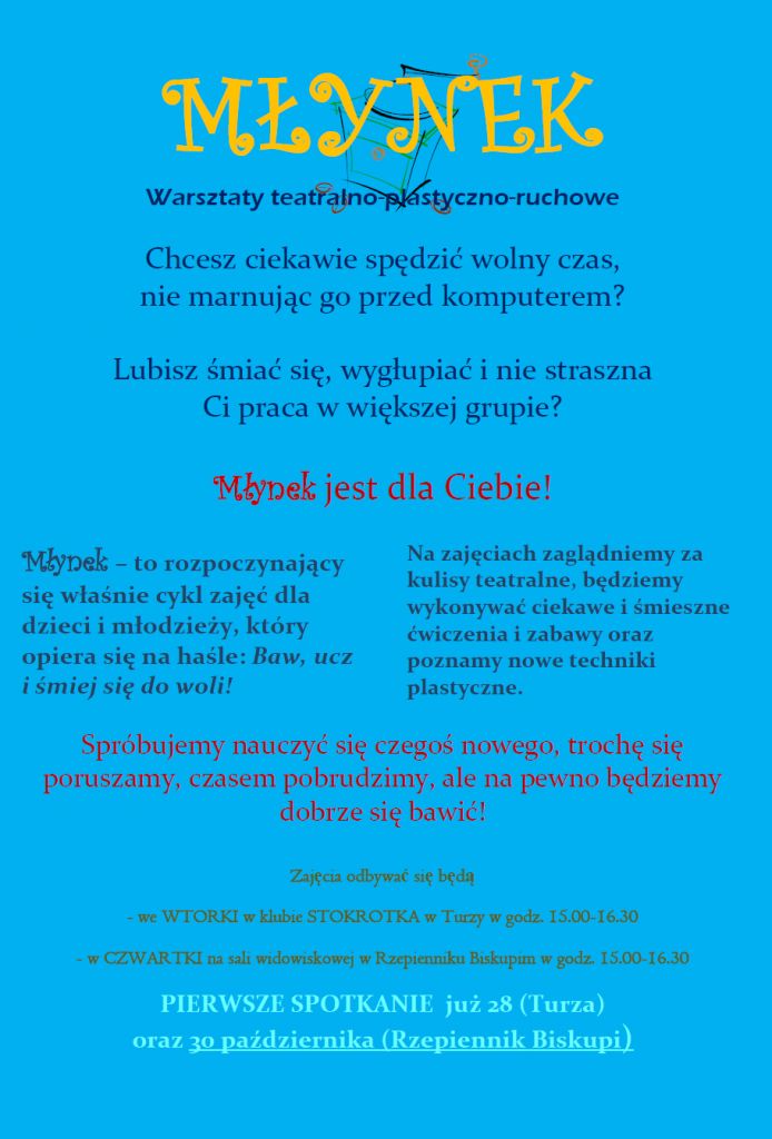 Zapraszamy do MŁYNKA