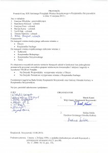 protokół z konkursu wieńca dożynkowego